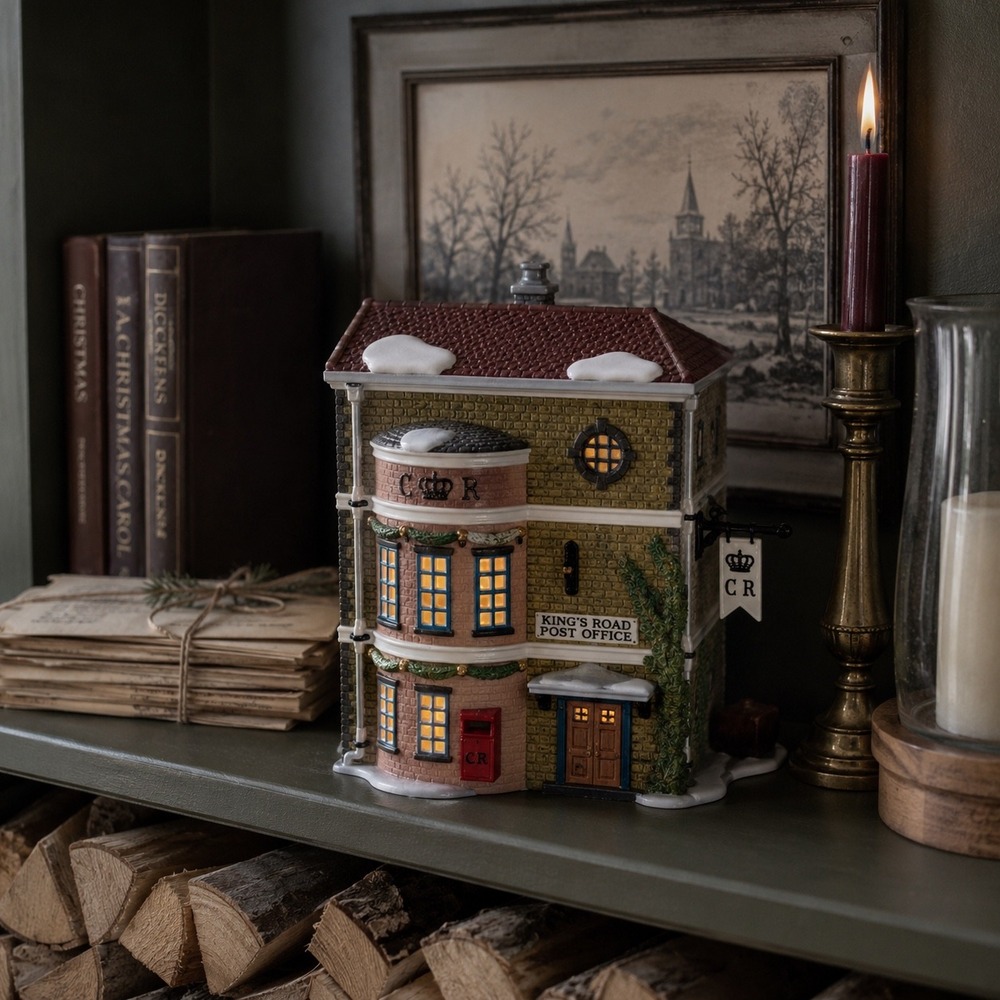 Department 56 Dickens Village King's Road Post Office 1992 w Box & Light